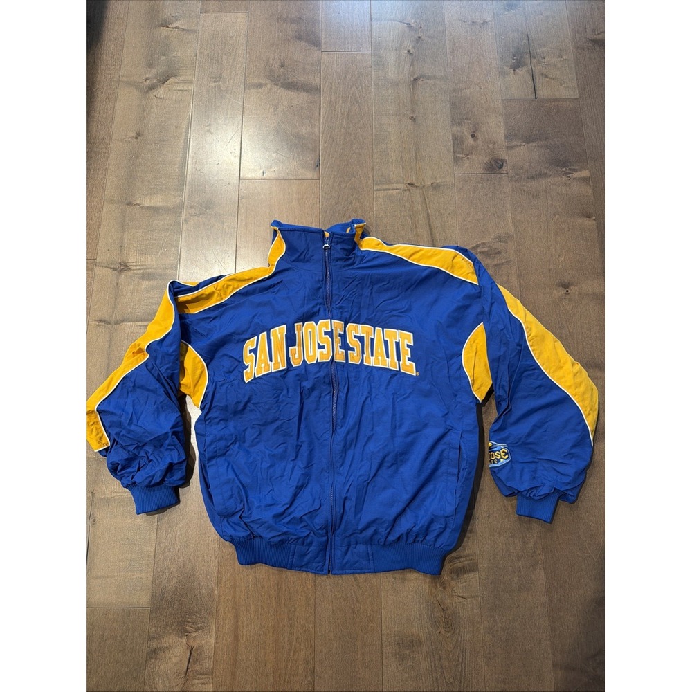 Majestic San Jose State Spartans Softshell Dugout Jacket Mens XL NCAA Blue Gold